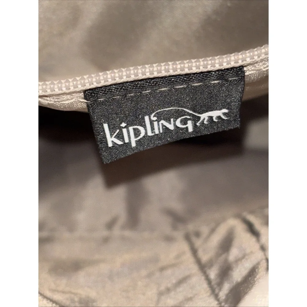 Kipling Black Nylon Messenger Style Backpack Gold Tone Hardware K19086 EUC 12X12